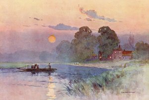 Floden Themsen: Klockorna i Ouseley (färglitografi) av Ernest William Haslehust
