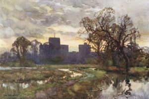 St. Cross from the Meadows (färg litho) av Ernest William Haslehust