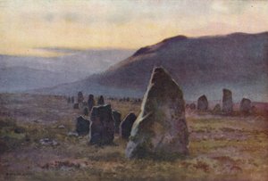 Stone Avenue, nära Merrivale (färg litho) av Ernest William Haslehust