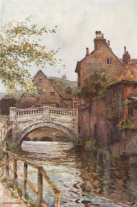 Stadsbron (färg litho) av Ernest William Haslehust