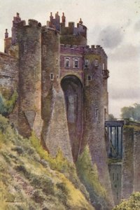 Konstapelns torn, Dover Castle (färg litho) av Ernest William Haslehust