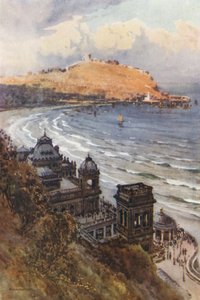 The Spa and South Bay (färg litho) av Ernest William Haslehust