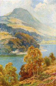 The Straits of Balmaha från Inch Cailleach (färg litho) av Ernest William Haslehust