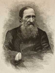 Poeten Jozef Ignacy Kraszewski (1812-1887) i Genève den 19 mars, gravyr av Ernesto Mancastroppa från foto av Romarolo, från L