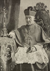 Porträtt av Luigi Nazari av Calabiana (1808-1893), italiensk politiker och ärkebiskop av Italien, graverat av Ernesto Mancastropa efter foto av Ganzini och Gabriel, från L