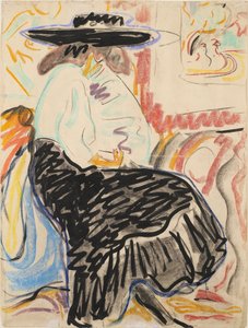 Sittande kvinna i studion av Ernst Ludwig Kirchner