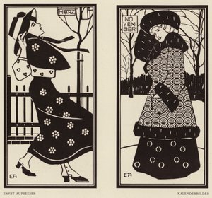 Kalenderbilder (litografi) av Ernst Aufseeser