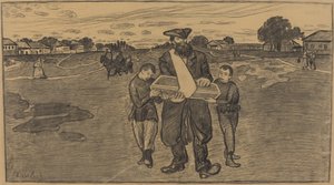 Barns begravning i Ryssland, 19061907. av Ernst Barlach