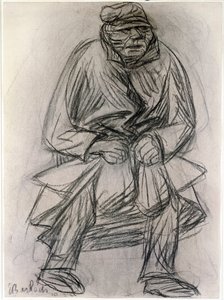 Figur av en tiggare. Teckning av Ernst Barlach (1870-1938) New York Museum of Modern Art