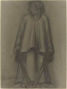 Stående figur med släckta facklor av Ernst Barlach