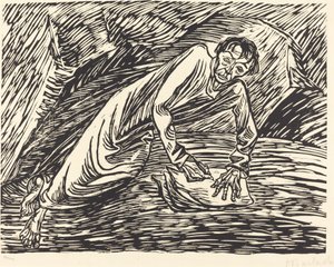 The Writing Prophet Saint John på Patmos, 1919. av Ernst Barlach