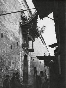 Hengchoufu, Hunan, gränd (svartvitt foto)