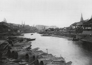 Tzeliutsing, Szechuan, Saltbrunnarnas industriområde (svartvitt foto)