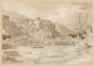 Utsikt över Heidelbergs slott och nedre stadsdel av Ernst Fries
