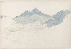 Berchtesgaden med Watzmann-toppen i fjärran av Ernst Fries