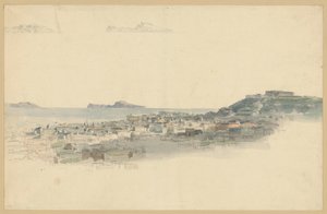 Utsikt över Neapel och ön Capri