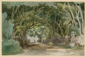 Motiv från Villa Borghese-parken i Rom av Ernst Fries