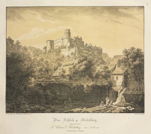 Sex utsikter över Heidelbergs slott: österut, 1820.