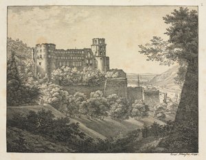 Sex utsikter över Heidelbergs slott: mot nordost