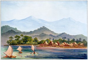 Village, Sumatra, Indonesien, 1906 av Ernst Haeckel