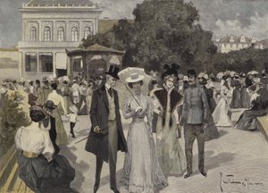 Foran Musikpavillonen i Franzensbad swed av Ernst Heilemann