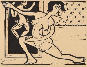 Dansarpraktiserande, 1934. av Ernst Ludwig Kirchner