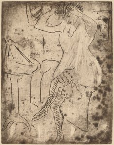 Dodo arrangerar hennes hår, 1909. av Ernst Ludwig Kirchner