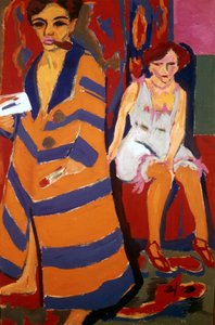 "Självporträtt med en modell", 1907 av Ernst Ludwig Kirchner
