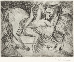 Akrobat på en häst (Voltigeuse på hästryggen) av Ernst Ludwig Kirchner