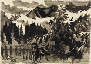 Alplandskap (dimma i bergen) av Ernst Ludwig Kirchner