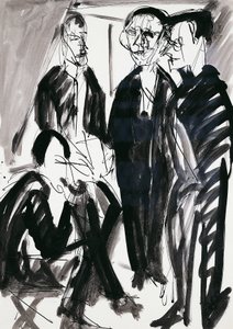 Artist och Die Brucke (Bron)-gruppen i Dresden, av Ernst Ludwig Kirchner (1880-1938) av Ernst Ludwig Kirchner