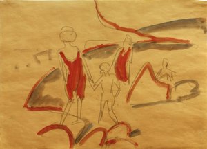 Badgäster på Fehmarn-stranden av Ernst Ludwig Kirchner