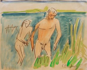 Badgäster i Moritzburg av Ernst Ludwig Kirchner