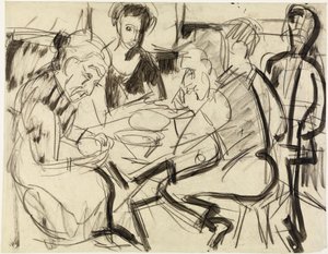 En bondfamilj vid bordet av Ernst Ludwig Kirchner