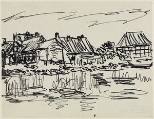 Bondgårdar vid vattnet (Fehmarn) av Ernst Ludwig Kirchner