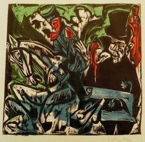 Schlemihl möter den lilla grå mannen på gatan av Ernst Ludwig Kirchner
