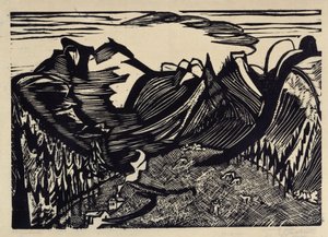 Bergslandskap med alp av Ernst Ludwig Kirchner