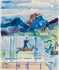 Bergsjö med roddare av Ernst Ludwig Kirchner