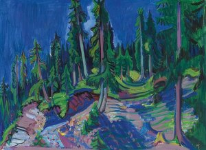 Bergwaldstudie. 1936 av Ernst Ludwig Kirchner