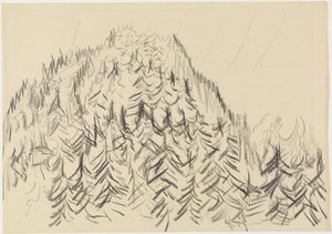 Skogbevuxen kulle av Ernst Ludwig Kirchner