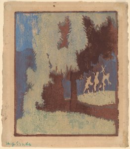 Kastanjeträd i månsken av Ernst Ludwig Kirchner