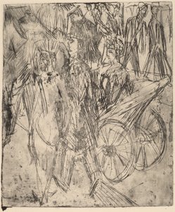 Par framför en vagn av Ernst Ludwig Kirchner