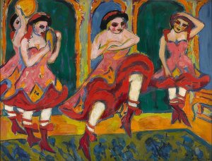 Czardastänzerinnen. 1908-20 av Ernst Ludwig Kirchner