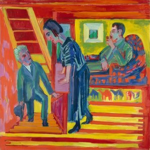 Besöket - par och nykomling. 1922 av Ernst Ludwig Kirchner