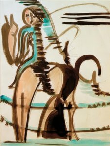 Ryttaren (första större versionen) av Ernst Ludwig Kirchner