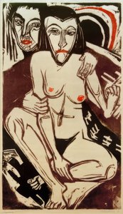 E.L. Kirchner, Melankoli (självporträtt med Erna) av Ernst Ludwig Kirchner