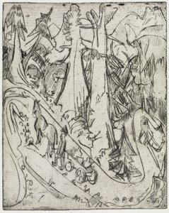 Att driva in getter/mjölkbilar på bergsvägen av Ernst Ludwig Kirchner