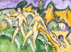 På väg in i havet av Ernst Ludwig Kirchner