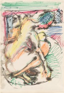 Erna badar i badkar av Ernst Ludwig Kirchner