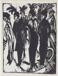 Fem kvinnor på gatan av Ernst Ludwig Kirchner